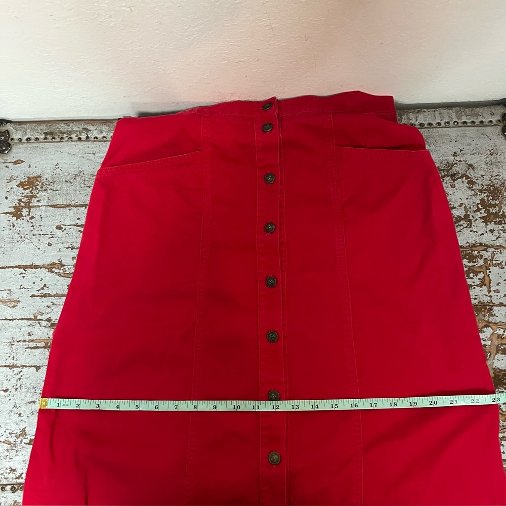 Vintage River Ridge Trading Co Red Button Front Maxi Skirt - Picture 11 of 11